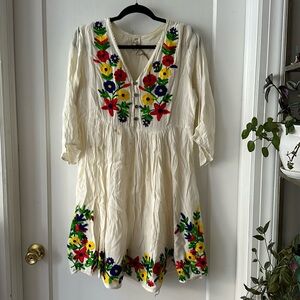 Embroidered boho dress Size S